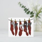 クリスマスの子猫 |チャトンデノエル葉書 ポストカード (スタンド正面)