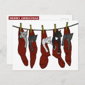 クリスマスの子猫 |チャトンデノエル葉書 ポストカード (正面/裏面)