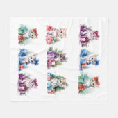 クリスマスの子猫 フリースブランケット (正面(横))