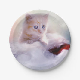 クリスマスの子猫 ペーパープレート