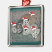 クリスマスの子猫 メタルオーナメント (左)