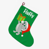 クリスマスの子猫 ラージクリスマスストッキング (正面 (吊り時))