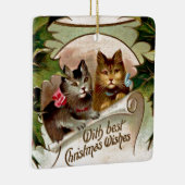 クリスマスの子猫 – ヴィンテージクリスマスデザイン セラミックオーナメント (右)