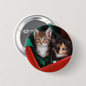 クリスマスの子猫 缶バッジ (正面&裏面)
