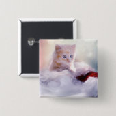 クリスマスの子猫 缶バッジ (正面&裏面)