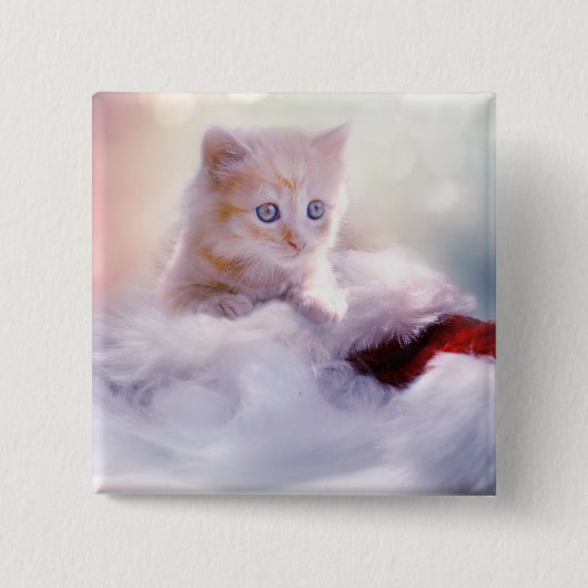 クリスマスの子猫 缶バッジ (正面)