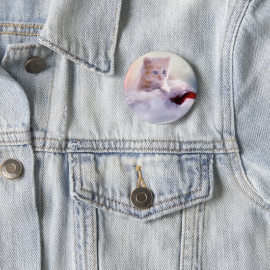 クリスマスの子猫 缶バッジ (インサイチュ)