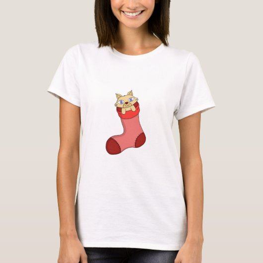 クリスマスの子猫 Tシャツ (正面)