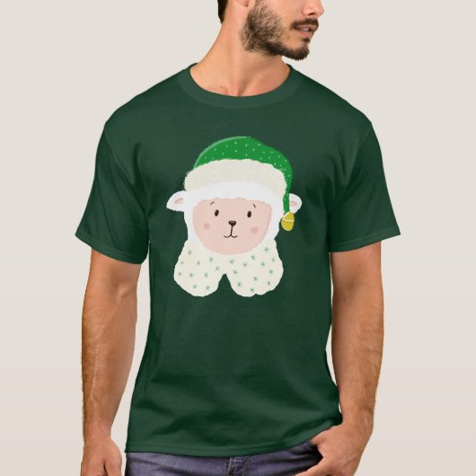 クリスマスの子羊のエルフハット Tシャツ (正面)