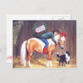 クリスマスの子馬の現在 シーズンポストカード (正面/裏面)