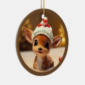 クリスマスの子鹿 セラミックオーナメント (右)