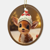 クリスマスの子鹿 セラミックオーナメント (左)