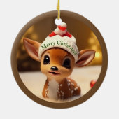 クリスマスの子鹿 セラミックオーナメント (裏面)