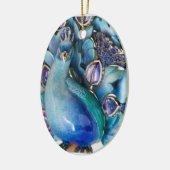 クリスマスの孔雀のオーナメント セラミックオーナメント (左)