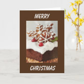 **クリスマスの季節にジンジャーパンを願う** カード (黄色い花)