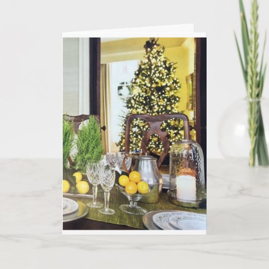 **クリスマスの季節にホールをデッキで飾る** カード (正面)