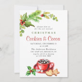 クリスマスの季節のお祭り的なホリデー・クッキー＆ココア・パーティー 招待状 (正面)