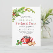 クリスマスの季節のお祭り的なホリデー・クッキー＆ココア・パーティー 招待状 (スタンド正面)