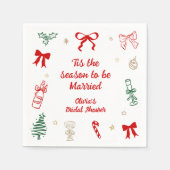 クリスマスの季節のブライダルシャワー スタンダードカクテルナプキン (正面)