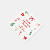 クリスマスの季節のブライダルシャワー スタンダードカクテルナプキン (角)