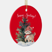 クリスマスの季節の挨拶親愛 セラミックオーナメント (右)
