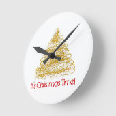 クリスマスの季節の木時計 ラウンド壁時計 (傾斜)