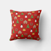 クリスマスの季節の電話パターン背景ギフトレッド クッション (裏面)