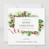 クリスマスの季節到来! ホーリーベリーのクリスマスグリーティング シーズンカード (正面)