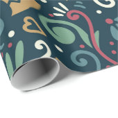 クリスマスの季節感あふれる モダンなラッピングペーパー ラッピングペーパー (ロールコーナー)