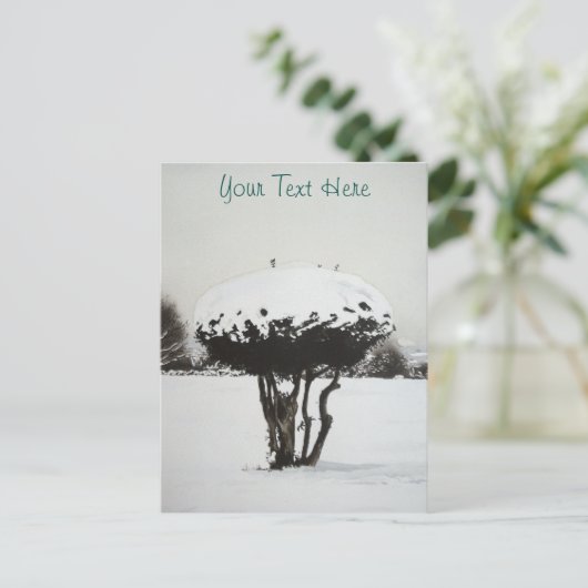 クリスマスの季節風景雪のシーン シーズンポストカード (スタンド正面)