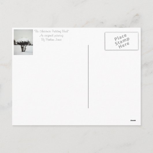 クリスマスの季節風景雪のシーン シーズンポストカード (裏面)