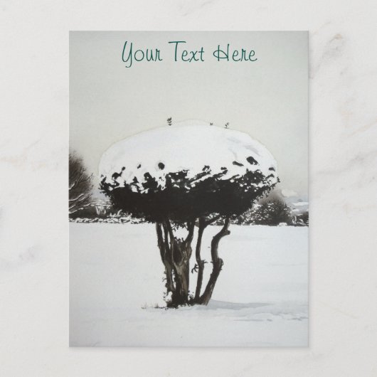 クリスマスの季節風景雪のシーン シーズンポストカード (正面)