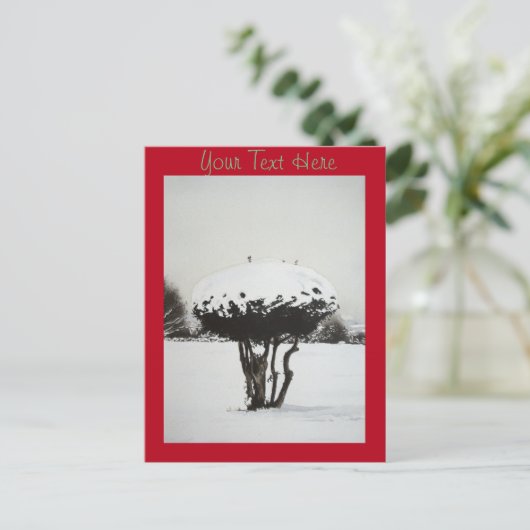 クリスマスの季節風景雪のシーン シーズンポストカード (スタンド正面)