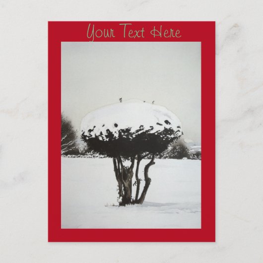 クリスマスの季節風景雪のシーン シーズンポストカード (正面)