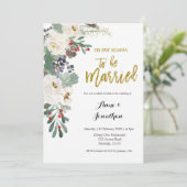 クリスマスの季節 結婚します フラワー 招待状 (スタンド正面)