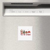 クリスマスの季節 Xmas バスケットボール マグネット (インサイチュ (食洗機))