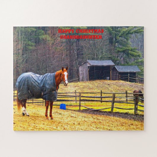 クリスマスの孫娘。 ジグソーパズル (横)