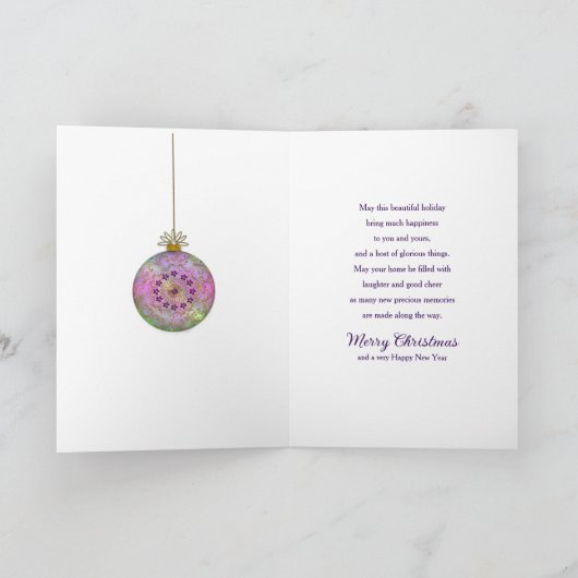 クリスマスの孫華美の木のオーナメント シーズンカード (内部)