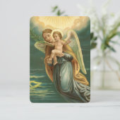 クリスマスの守護天使と赤ちゃんイエス 招待状 (スタンド正面)