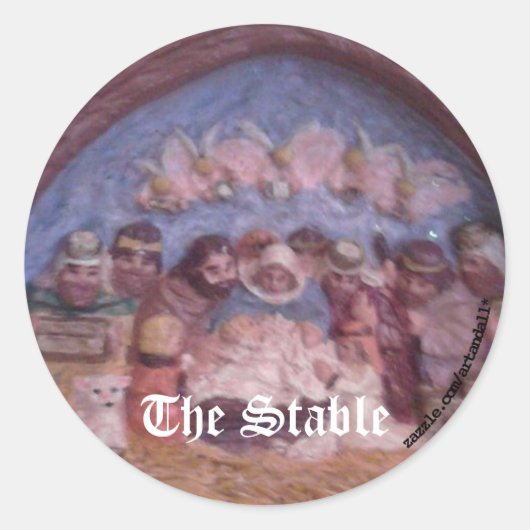 クリスマスの安定ステッカー ラウンドシール (正面)