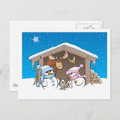 クリスマスの安定場面 シーズンポストカード (正面/裏面)