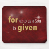 クリスマスの宗教文字オン・レッド マウスパッド (正面)