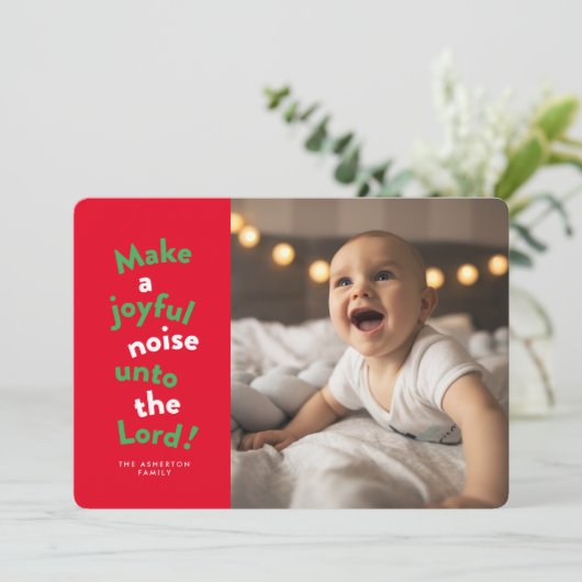 クリスマスの宗教的なおもしろいを喜ばしく鳴らす シーズンカード (スタンド正面)