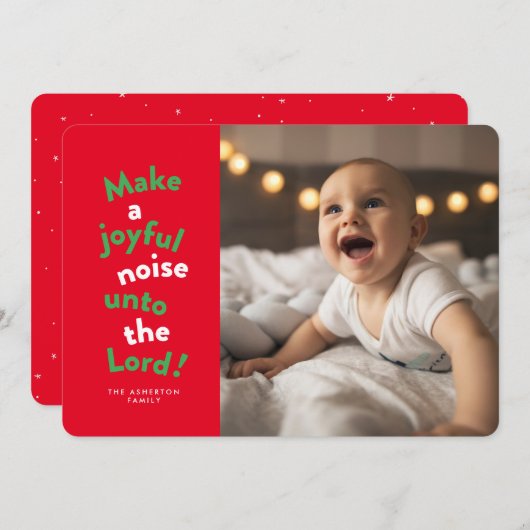 クリスマスの宗教的なおもしろいを喜ばしく鳴らす シーズンカード (正面/裏面)