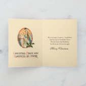 クリスマスの宗教的なイメージ Jesus Mary 天使  ホリデー シーズンカード (内部)