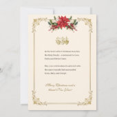 クリスマスの宗教的なポインセチアの母マリアとイエス シーズンカード (裏面)