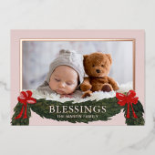 クリスマスの宗教的な写真　祝福 箔シーズンカード (正面)