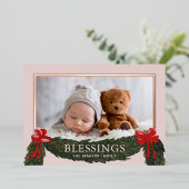 クリスマスの宗教的な写真　祝福 箔シーズンカード (立ち正面)