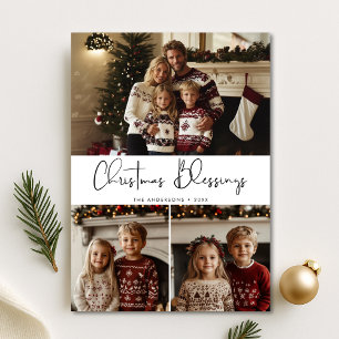 クリスマスの宗教的な恵みと子供の写真 シーズンカード