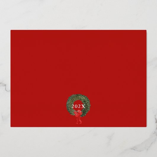 クリスマスの宗教的な祝福の写真 箔シーズンカード (裏面)